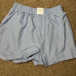 Blue Striped Women's Shorts